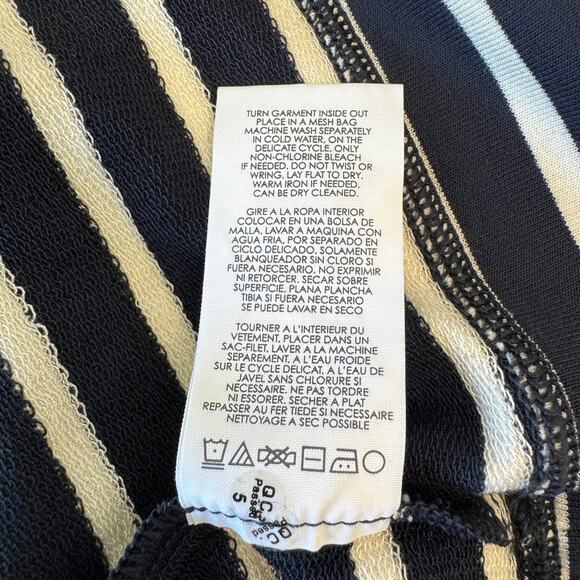 CABI Hooded Knee Length Dress Women's Size S Navy White Striped Coastal Beachy - Picture 10 of 11